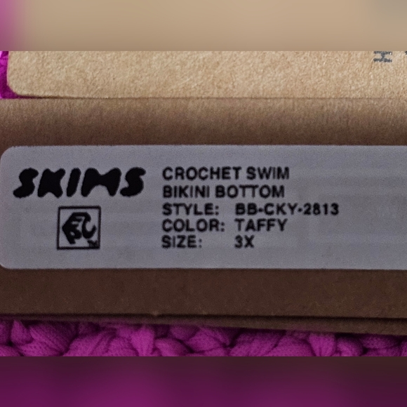 Skims Crochet Swim Bikini Bottoms In Taffy Size 3X NWT MSRP $98 - Picture 7 of 7
